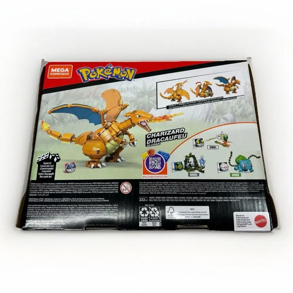 Mega GWY77 Mega Poka Construx Pokemon Charizard Construction Set